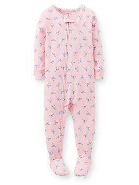 Carter's Girls Footed Sleeper PJs PINK Coverall Sleepwear 4T NWT Sea Gull